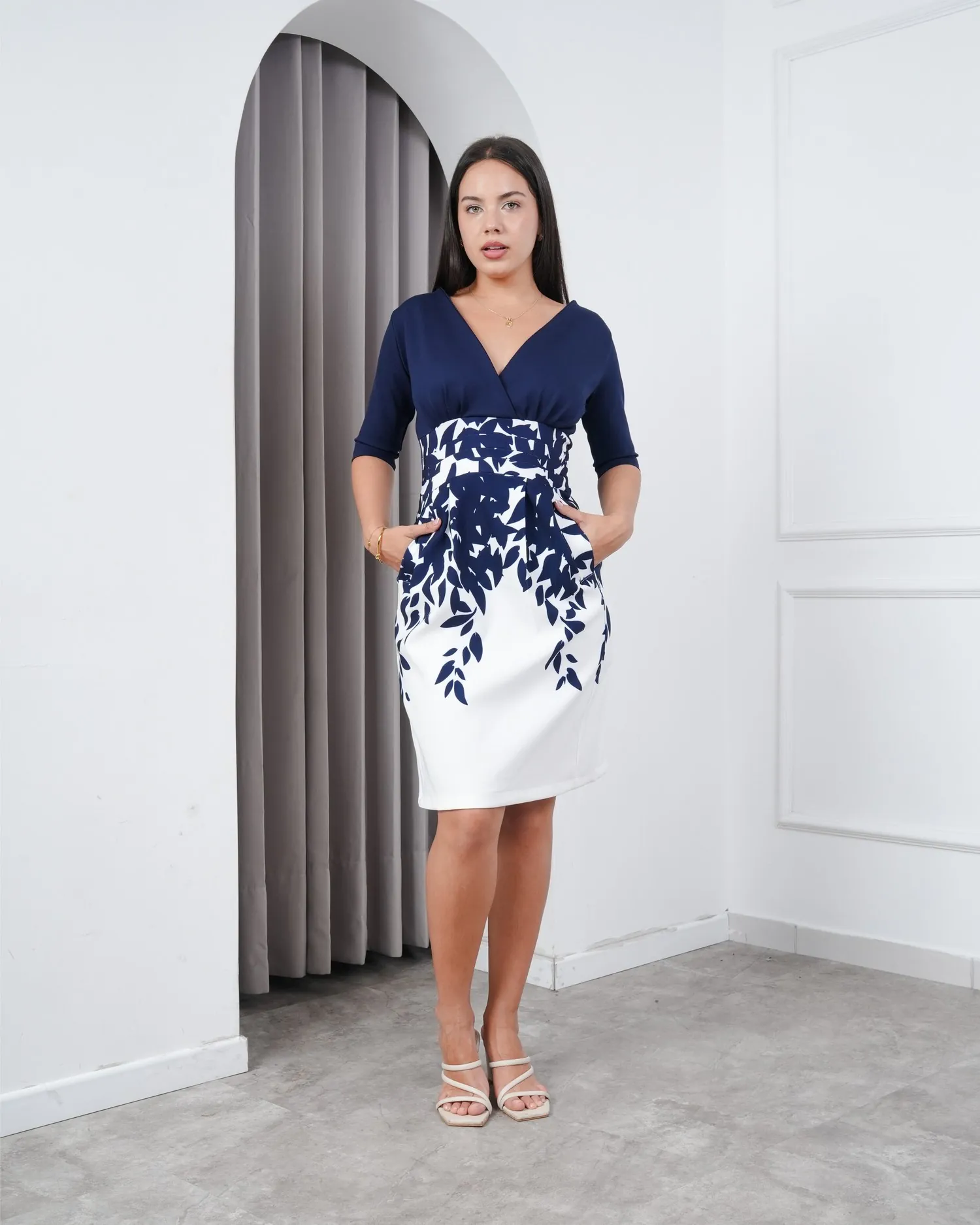 Vestidos para oficina en Lima: vestido Gloria Estampado — Adriana Colmenares